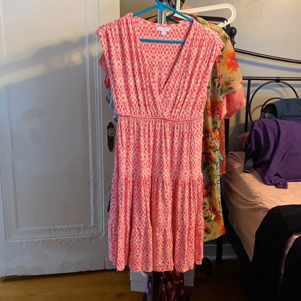 Pink and white dress